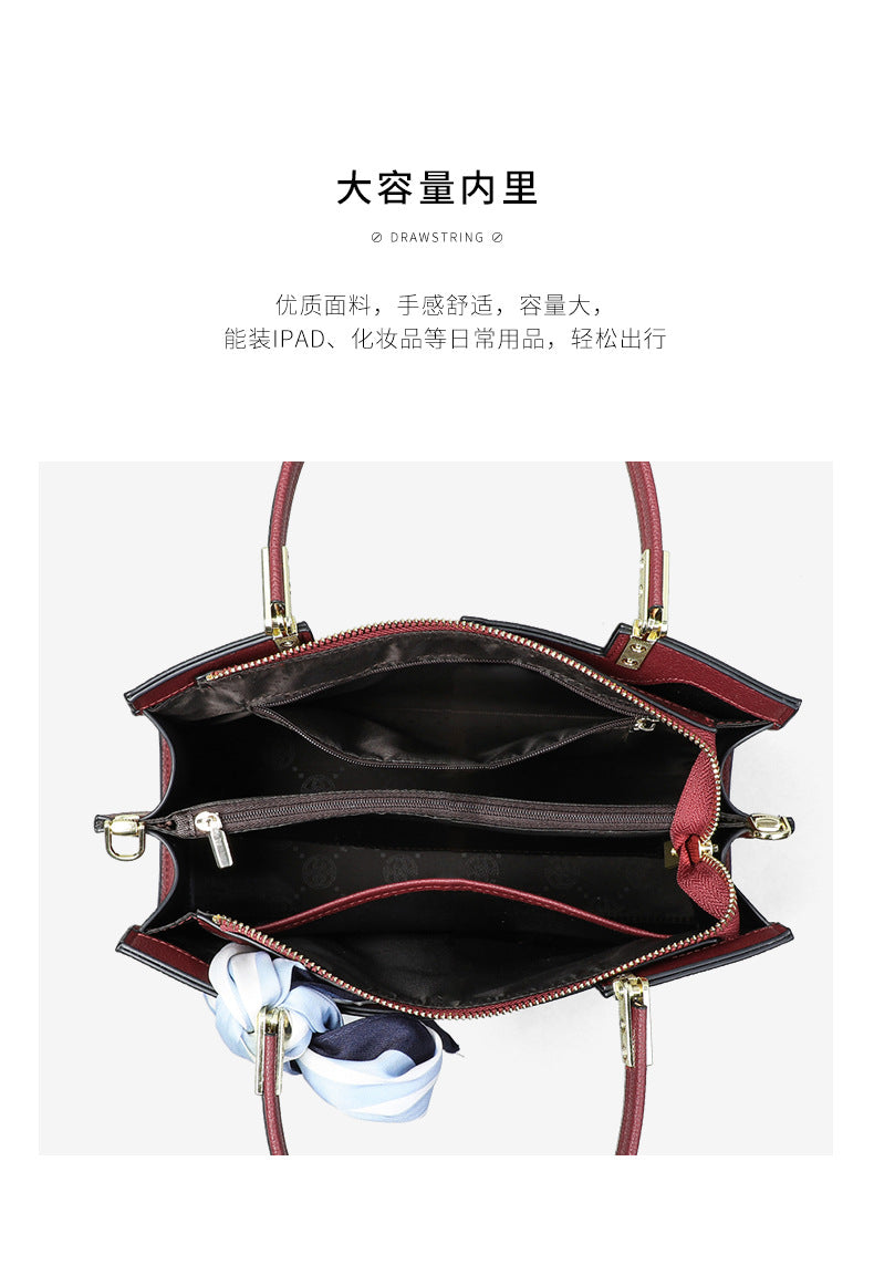 Women's handbag crossbody bag large capacity luxury fashion genuine leather casual shoulder bag temperament handbag.bag