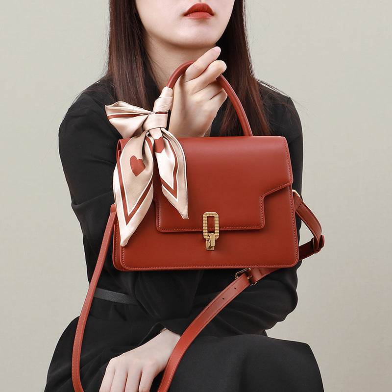 Women's bag Crossbody bag Genuine leather fashion handbag All-in-one shoulder bag.Pochette