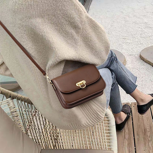 Women's Bag Genuine Leather Retro Luxury Texture Underarm Bag Cowhide Square Bag Simple Commuting Shoulder Bag.Pochette