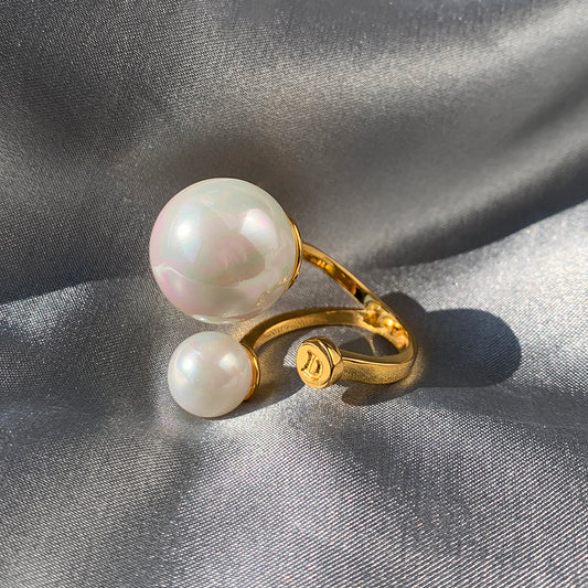 D Opening Pearl Ring Women's Fashion Personality Ring Don't Disdain Luxury