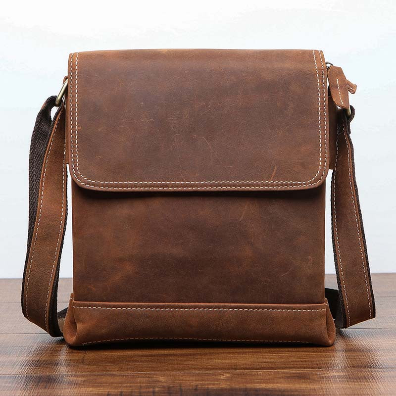 Men's Briefcase Cowhide Genuine Leather Retro Business Men Computer Bag 