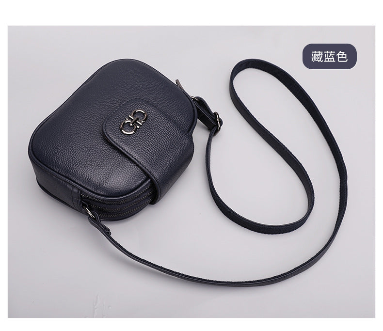 Ladies Crossbody Bag Cowhide Saddle Bag Fashion Genuine Leather Women Bag Simple Shoulder Bag.Pochette