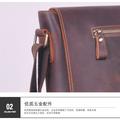 Men's Crossbody Bag Cowhide Genuine Leather Retro Men's Shoulder Bag 