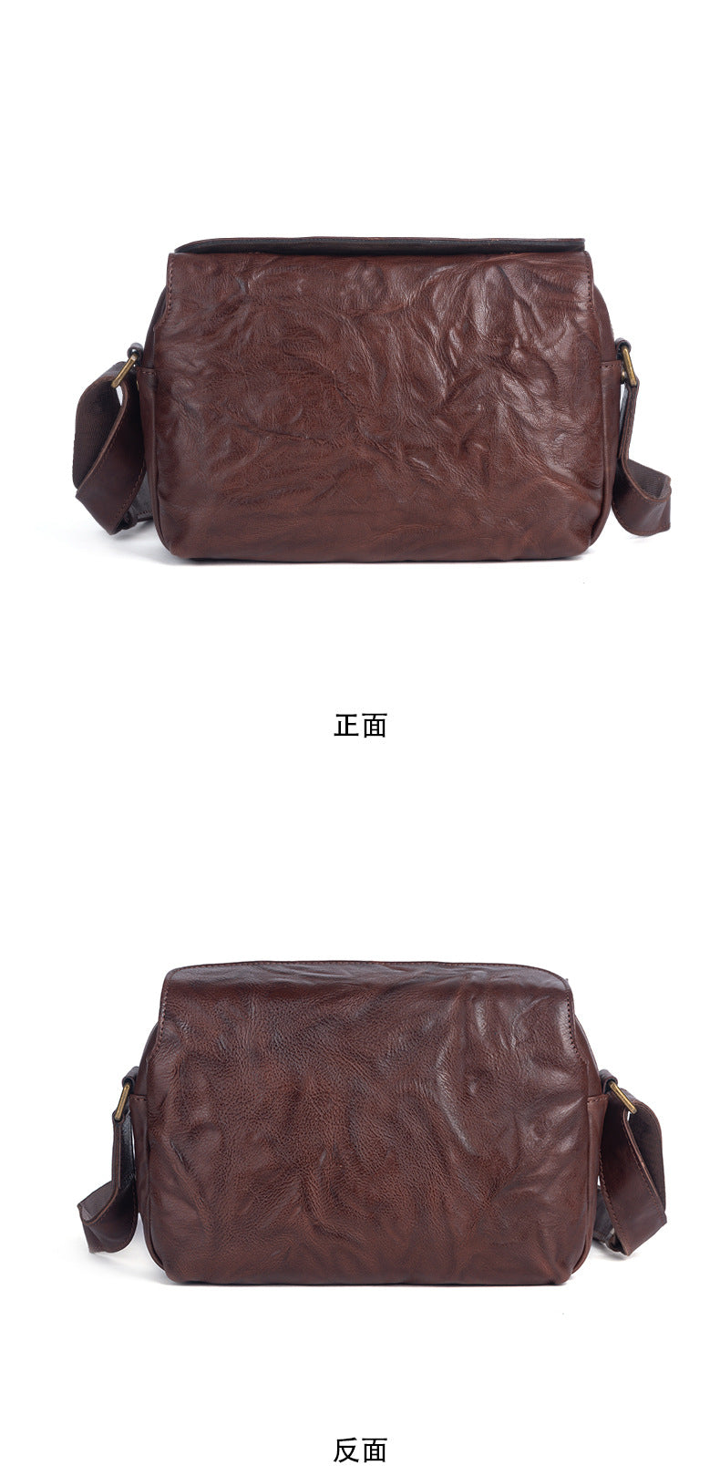 Men's Shoulder Bag Genuine Cowhide Leather Retro Men's Crossbody Bag 