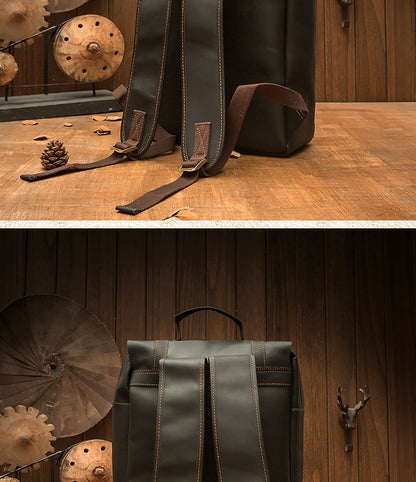 Men's backpack, handmade, quality, large capacity, genuine cowhide leather, fashion travel bag, computer bag 