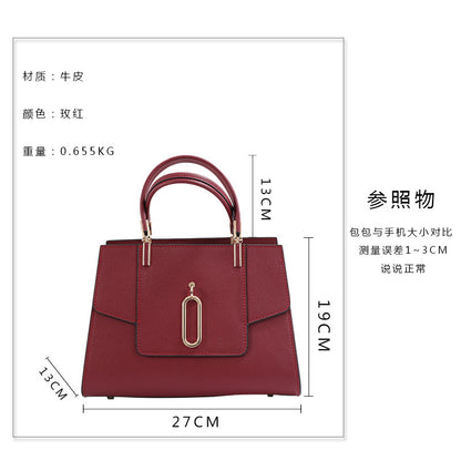 Women's bag Genuine leather handbag Large capacity leather tote bag Temperament shoulder bag Commuting Handbag that goes with anything. Bag