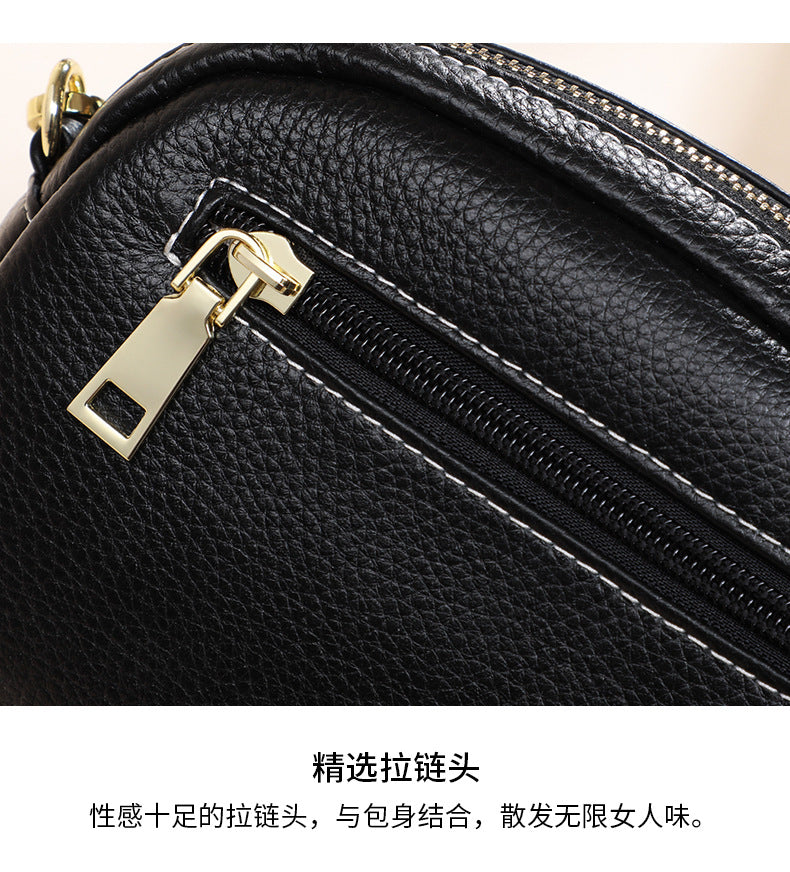 Women's bag fashion plaid diagonal shoulder bag genuine leather chain bag shoulder bag that goes with anything. Pochette