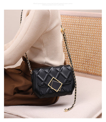 Stylish genuine leather bag for women Chain bag Women's checked crossbody bag Shoulder bag that goes with anything. Pochette