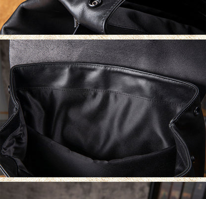 Men's backpack handmade cowhide genuine leather high quality large capacity casual business computer bag fashion men travel bag 