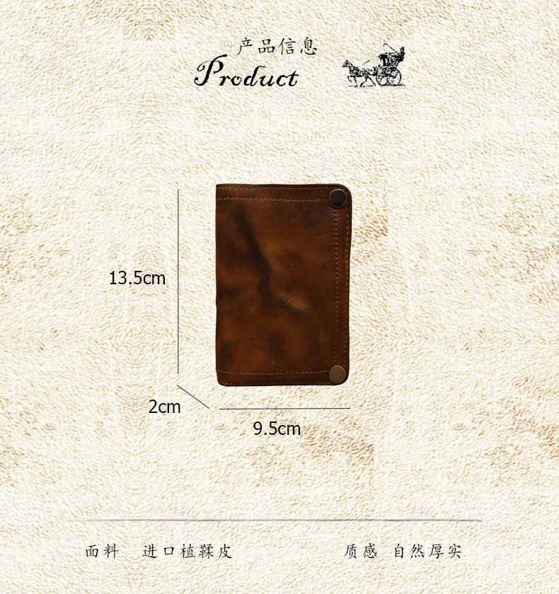 Men's Wallet Handmade Large Capacity Genuine Cowhide Leather Clutch Bag Card Bag for Men 