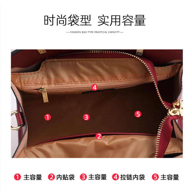 Women's bag Genuine leather handbag Large capacity leather tote bag Temperament shoulder bag Commuting Handbag that goes with anything. Bag