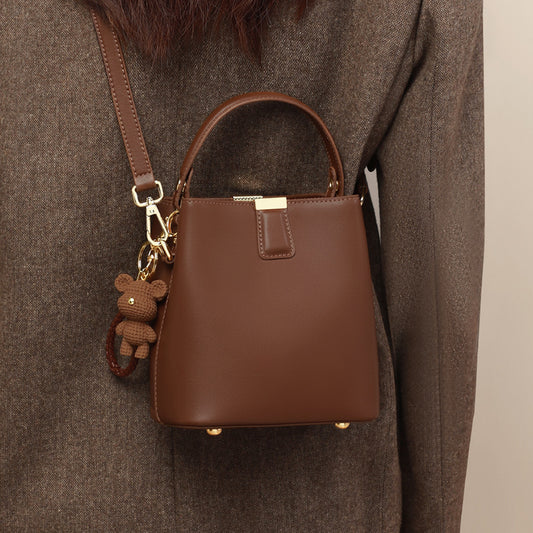 Bucket bag ladies bag crossbody bag bag bag genuine leather simple armpit bag shoulder bag. pochette