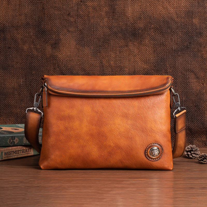 Men's shoulder bag Genuine cowhide leather business crossbody bag for men 