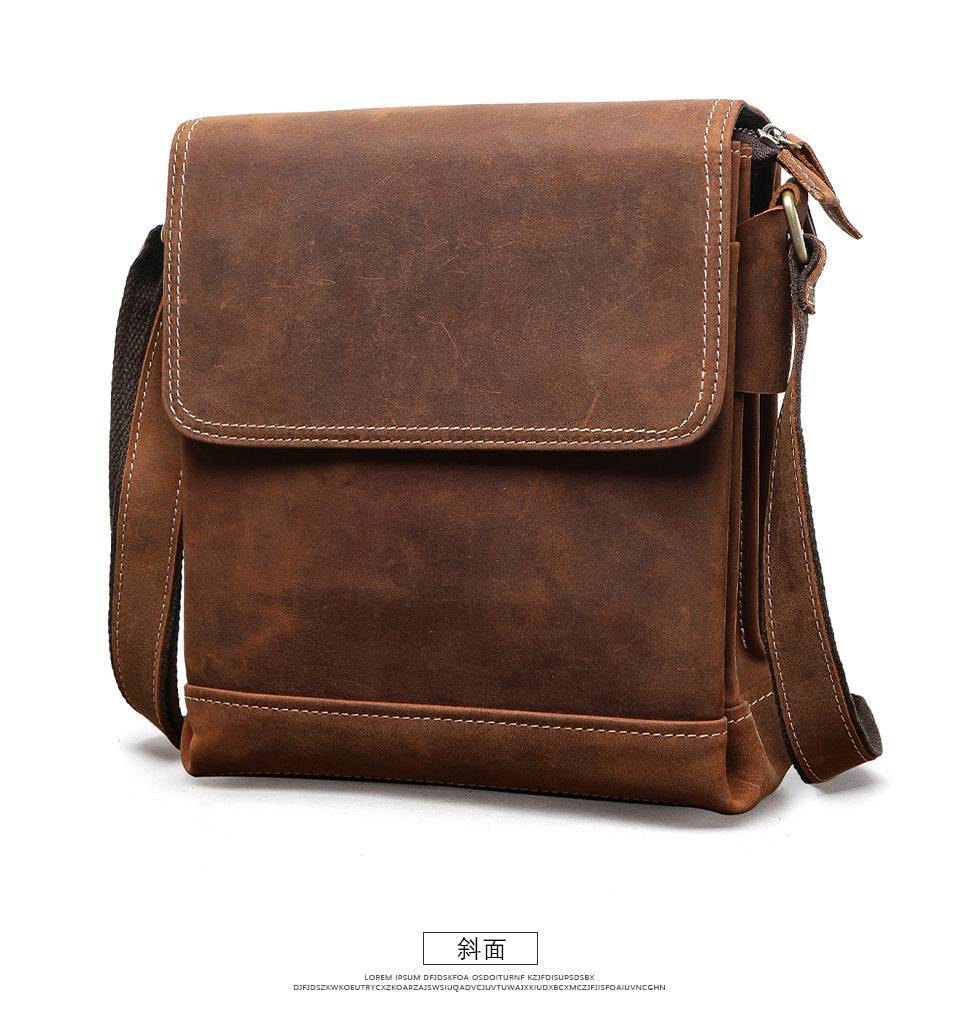 Men's Briefcase Cowhide Genuine Leather Retro Business Men Computer Bag 