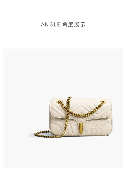 Ladies fashionable chain bag Genuine leather armpit bag Shoulder bag that goes with anything. Pochette