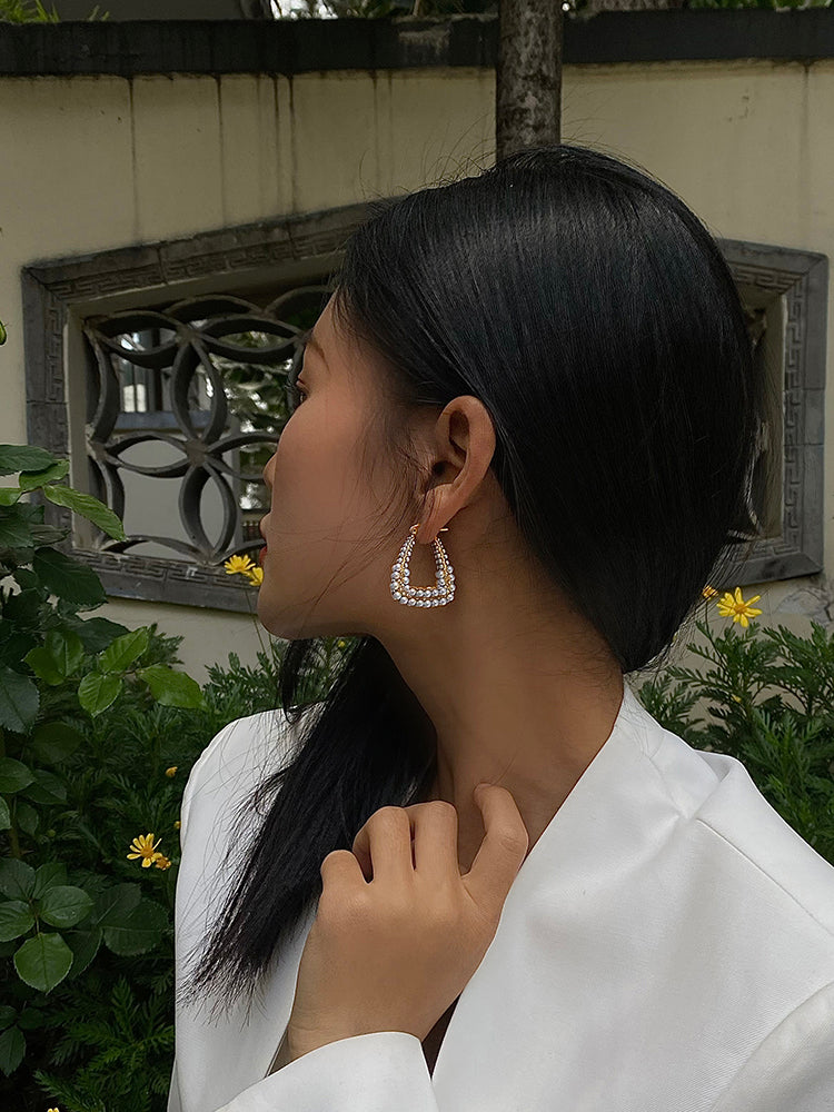 D pearl earrings for women luxury fashion simple earrings 