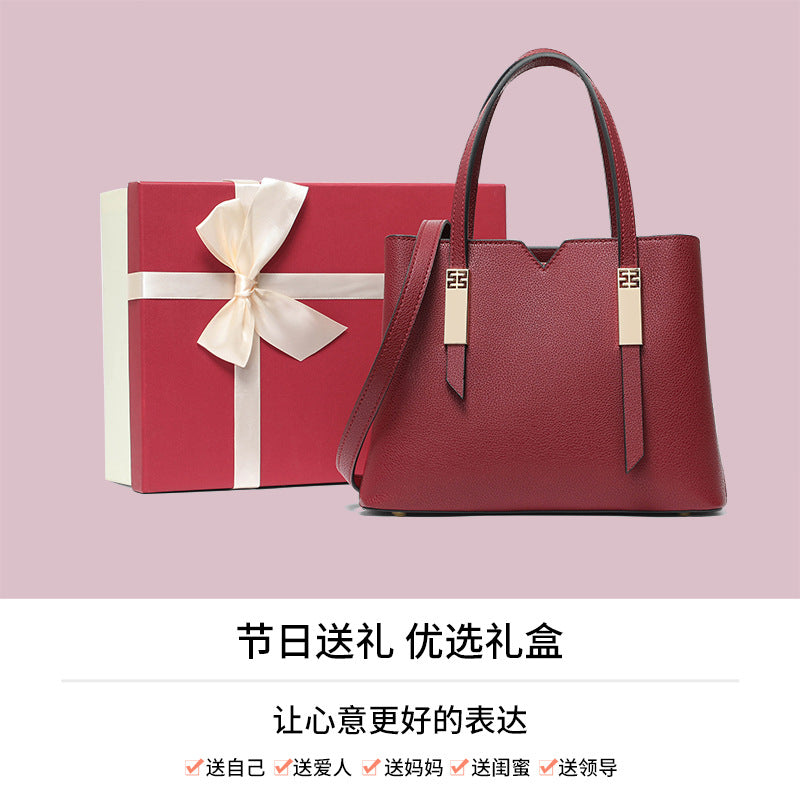 Women's handbag Genuine leather large capacity crossbody bag Cowhide tote bag Fashion Elegant handbag that goes with anything. Bag