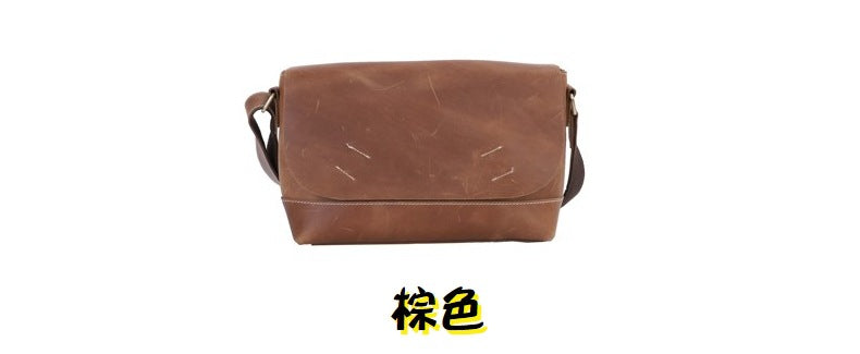 Men's Shoulder Bag Genuine Cowhide Leather Luxury Fashion Business Casual Messenger Bag Crossbody Bag for Men 