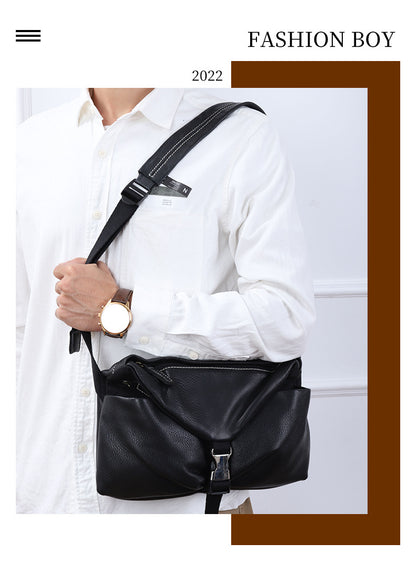 Men's Crossbody Bag Tote Bag Cowhide Genuine Leather Casual Fashion Shoulder Bag for Men 