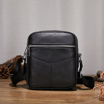 Men's Shoulder Bag Genuine Cowhide Leather Wear-resistant Casual Fashion Multifunctional Crossbody Bag for Men 