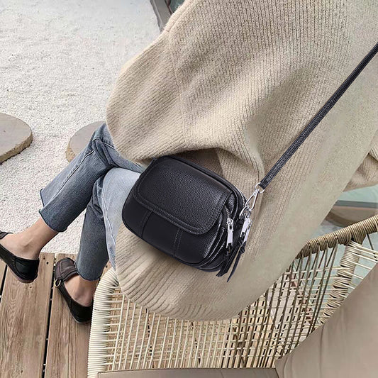 Genuine leather women's bag fashion small bag crossbody bag casual shoulder bag that goes with anything. Pochette