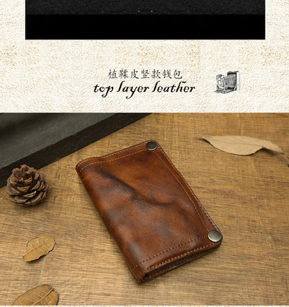 Men's Wallet Handmade Large Capacity Genuine Cowhide Leather Clutch Bag Card Bag for Men 