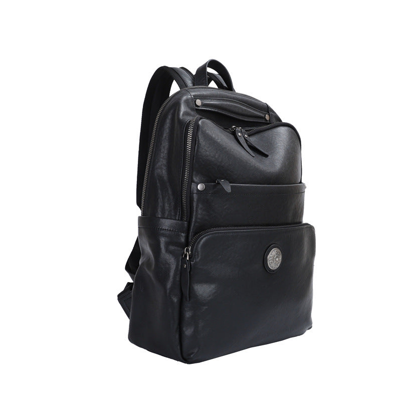 Men's backpack cowhide genuine leather fashion business trip business men's computer bag 