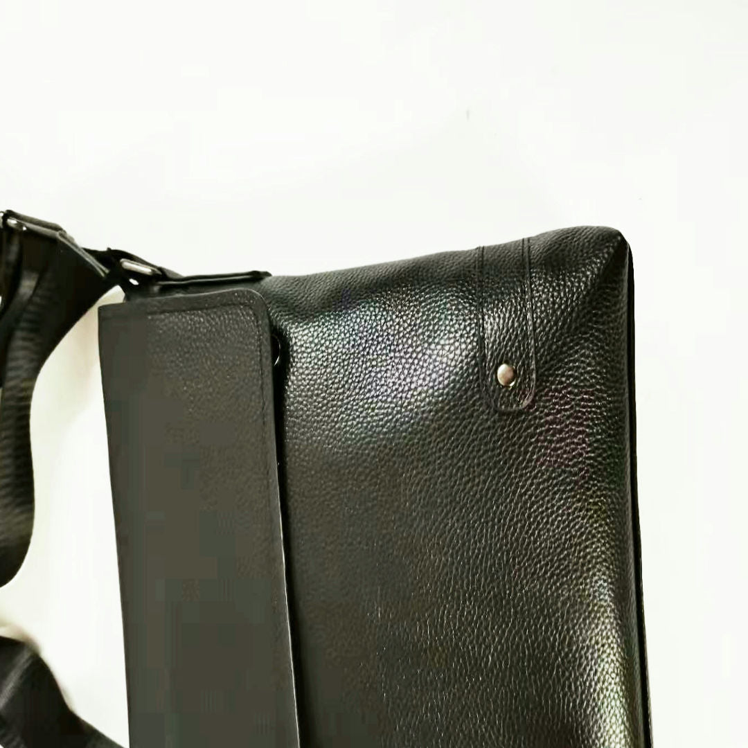 Men's Shoulder Bag Genuine Cowhide Leather Korean Fashion Business Casual Crossbody Bag for Men 