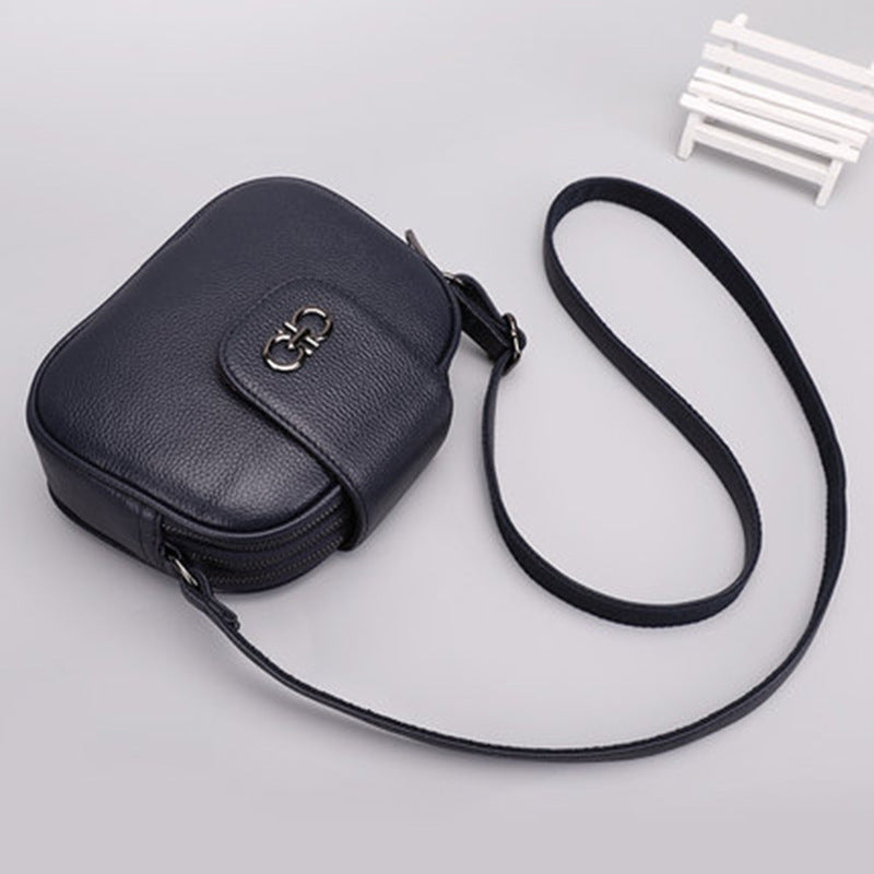 Ladies Crossbody Bag Cowhide Saddle Bag Fashion Genuine Leather Women Bag Simple Shoulder Bag.Pochette