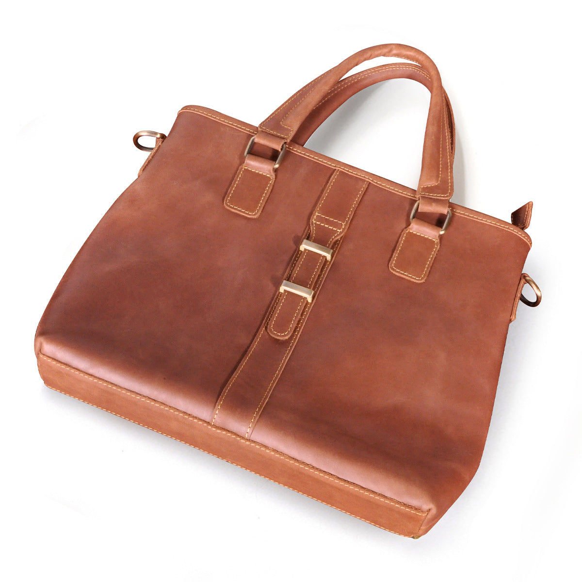 Men's Briefcase Shoulder Bag Retro Business Handbag Cowhide Genuine Leather Men Computer Bag 