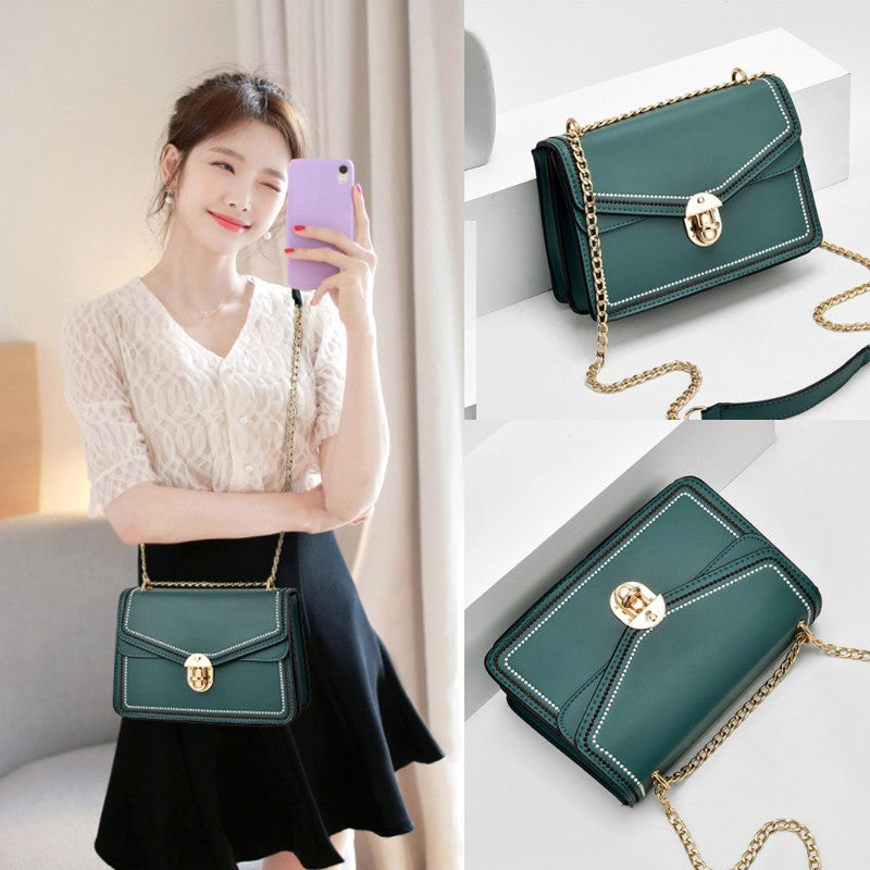 Women's bag Cowhide chain bag Crossbody mini bag Luxury square bag Fashion shoulder bag. Pochette