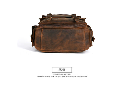 Men's backpack Cowhide genuine leather large capacity outdoor casual men's travel bag computer bag 