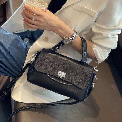 Genuine leather women's bag Stylish handbag Boston bag that goes with anything Large capacity commuting shoulder bag.Pochette