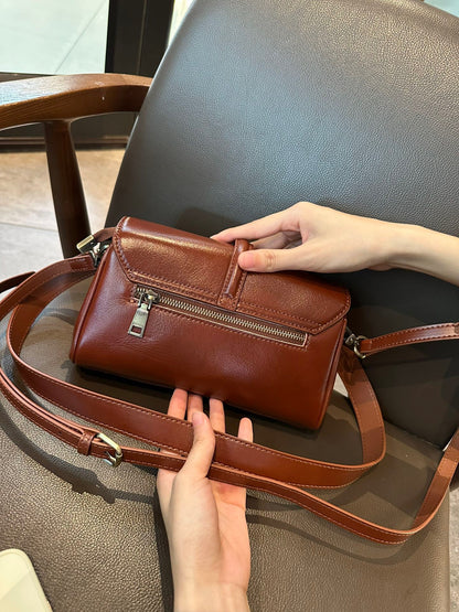 Ladies Crossbody Bag Same Style Cowhide Fashion Retro Messenger Bag Underarm Bag Shoulder Bag.Pochette