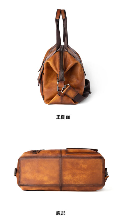 Men's Handbag Genuine Cowhide Leather Retro Casual Men Bag 