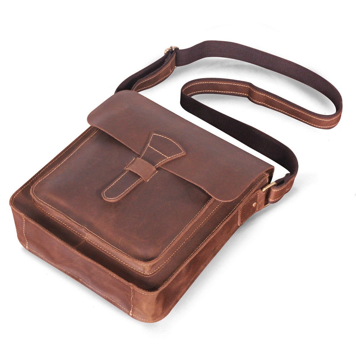 Men's Briefcase Genuine Cowhide Leather Crossbody Bag Retro Business Men Shoulder Bag Computer Bag 