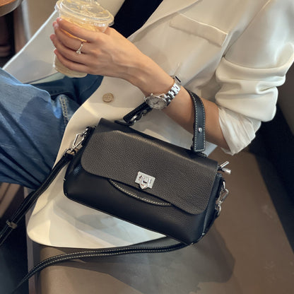 Genuine leather women's bag Stylish handbag Boston bag that goes with anything Large capacity commuting shoulder bag.Pochette