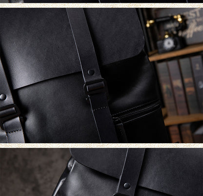 Men's backpack handmade cowhide genuine leather high quality large capacity casual business computer bag fashion men travel bag 