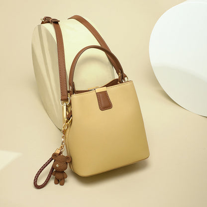 Bucket bag ladies bag crossbody bag bag bag genuine leather simple armpit bag shoulder bag. pochette