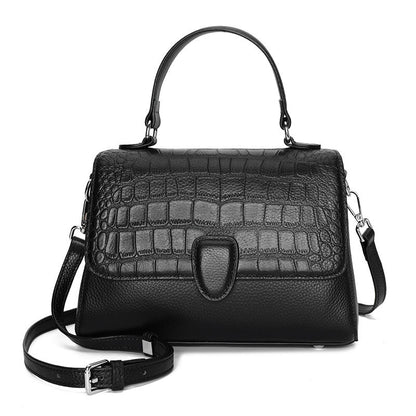 Genuine leather women's bag crocodile pattern handbag fashion lightweight luxury cowhide shoulder bag commuting handbag.bag