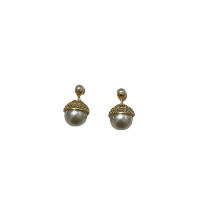 Double-sided pearl earrings large and small beads high quality retro earrings