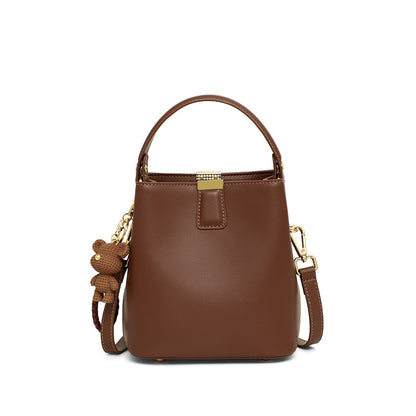 Bucket bag ladies bag crossbody bag bag bag genuine leather simple armpit bag shoulder bag. pochette