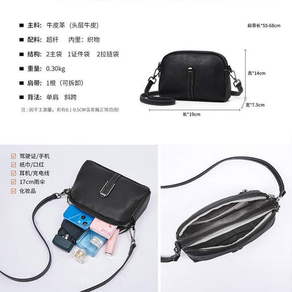 Women's bag Fashion Genuine leather crossbody bag that goes with anything Multifunctional elegant commuting shoulder bag.Pochette