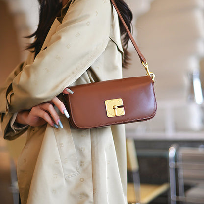 Ladies Underarm Bag Women Luxury Genuine Leather Pouch Bag Fashion Shoulder Bag.Pochette