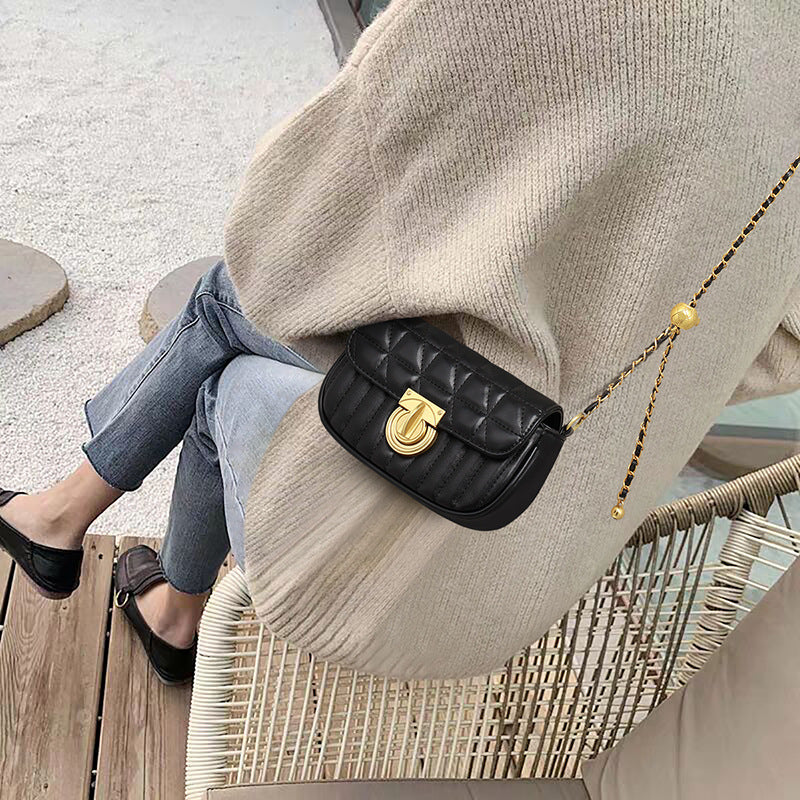 Women's bag Crossbody bag Chain bag Luxurious genuine leather armpit bag Square bag Shoulder bag.Pochette