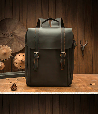 Men's backpack, handmade, quality, large capacity, genuine cowhide leather, fashion travel bag, computer bag 