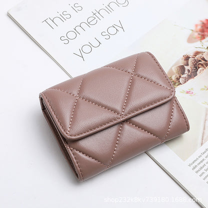 Women's Wallet Sheep Leather Coin Purse Check Women Wallet Mini Clutch Bag High Quality Wallet