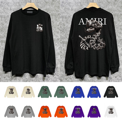 AMIRIファッション長袖男性Tシャツ おしゃれクールカジュアル 上着 SY1189