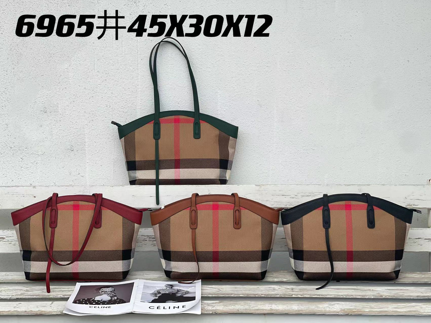 Ladies Simple Bag Large Capacity Genuine Leather Plaid Campus Bag Shoulder Bag Casual Retro Big Bag Tote Bag