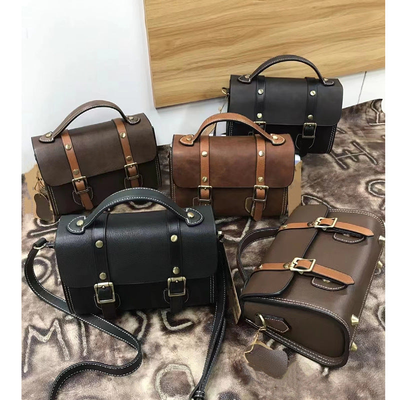 Men's Shoulder Bag Cowhide Genuine Leather Crazy Horse Korean Fashion Casual Men's Crossbody Bag Messenger Bag 